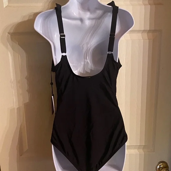 DKNY Black Ruffled One-Piece Swimsuit - Picture 5 of 7